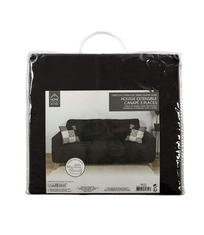 Housse extensible pour canapé 3 places - Noir - 230 x 85 cm