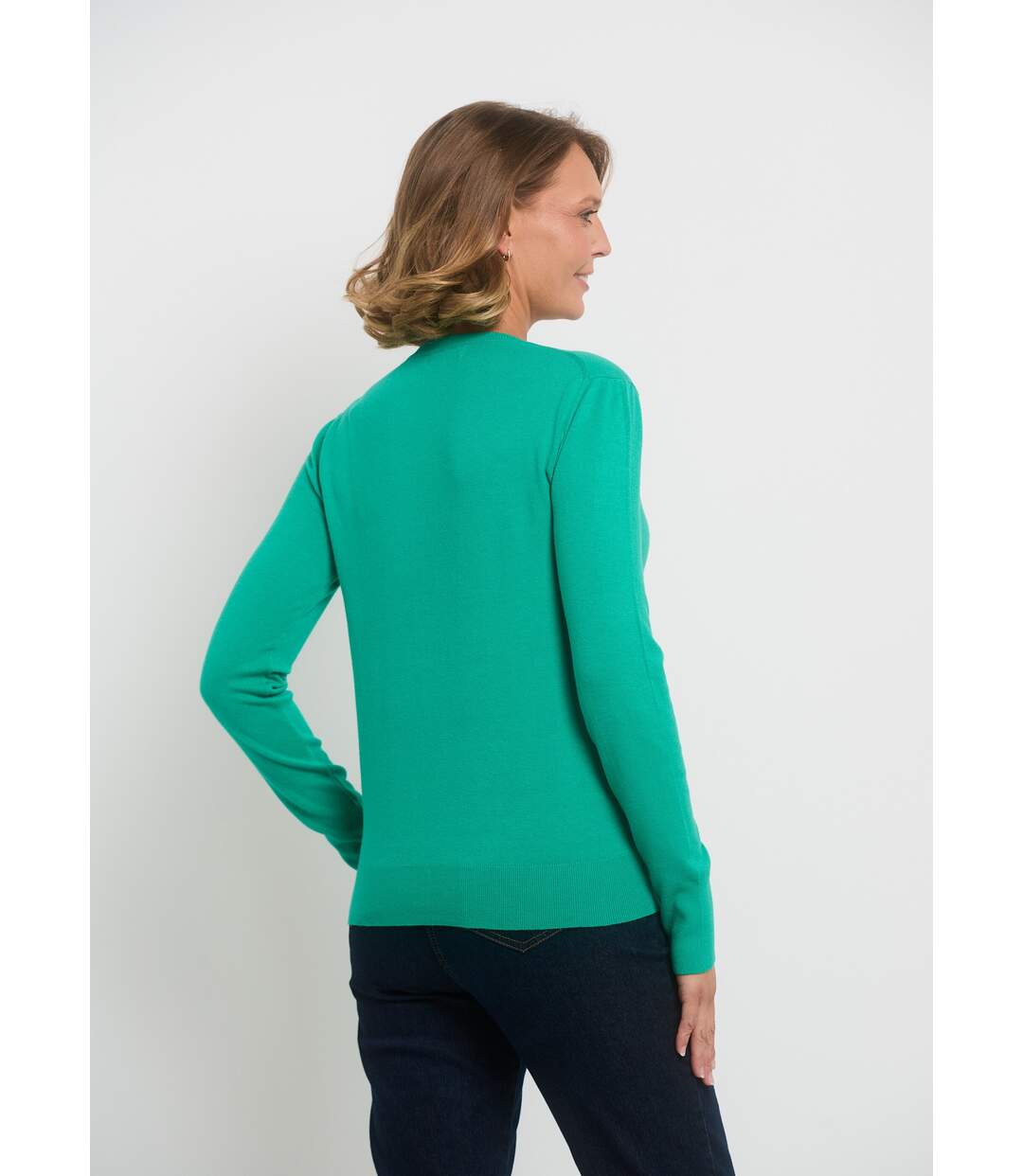 Pull manches longues maille fine jauge-2