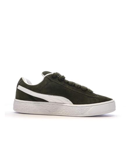 Baskets kaki/blanc femme puma suede xl