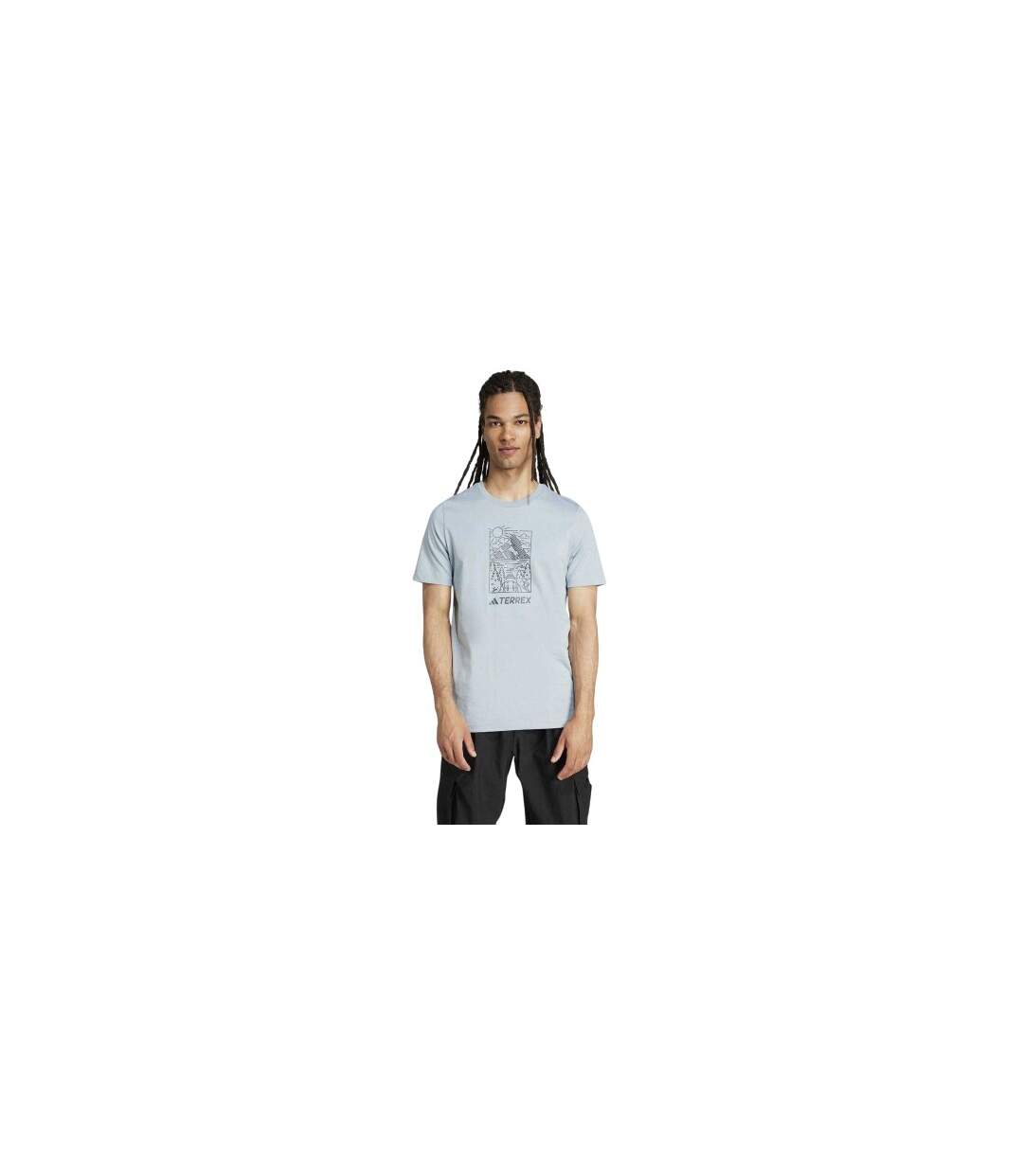 Mens Terrex Graphic T-shirt Light Grey Adidas-1