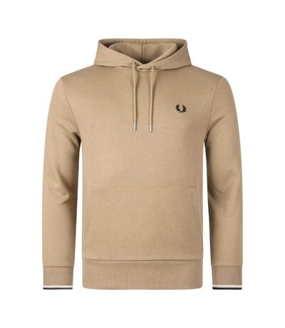 Sweat À Capuche Motif Double Pointe Homme Marron Fred Perry