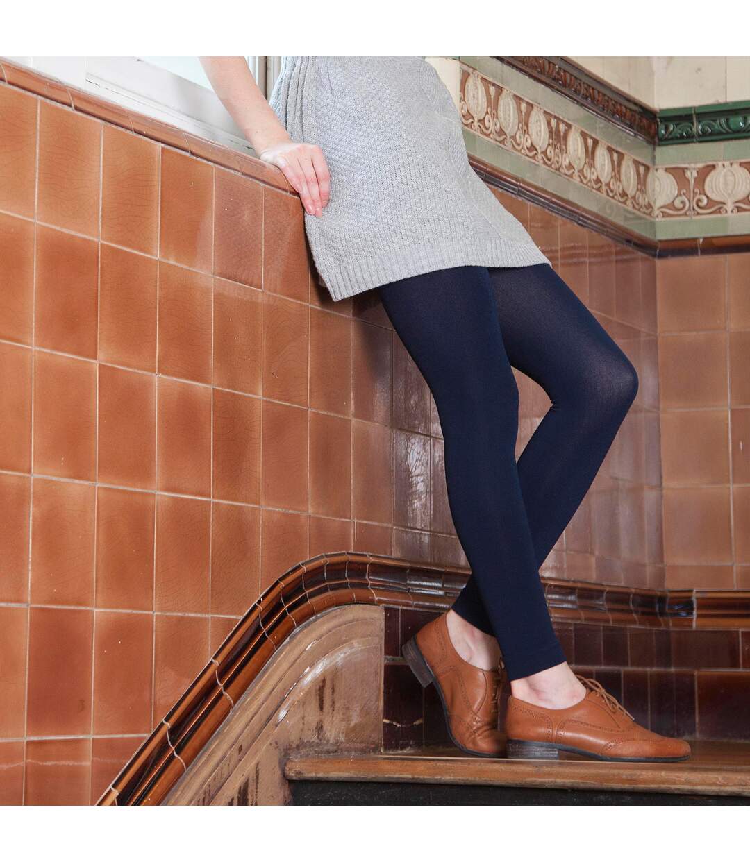 Ladies Thick Winter Warm Fleece Lined Thermal Leggings-5