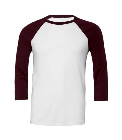 Canvas - T-shirt de baseball à manches 3/4 - Homme (Blanc/pourpre) - UTBC1332