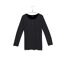 MAYFLOWER - Tee-shirt manches longues noir uni en viscose stretch avec col à 4 boutons-5
