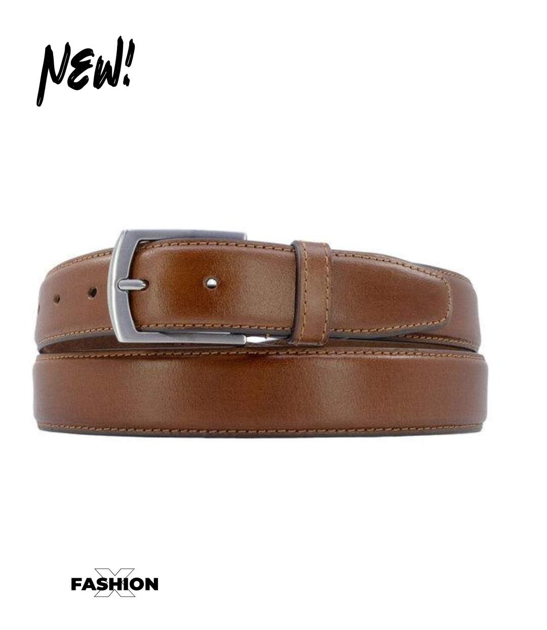 Ceinture homme marron en cuir de buffle - Sangle réglable