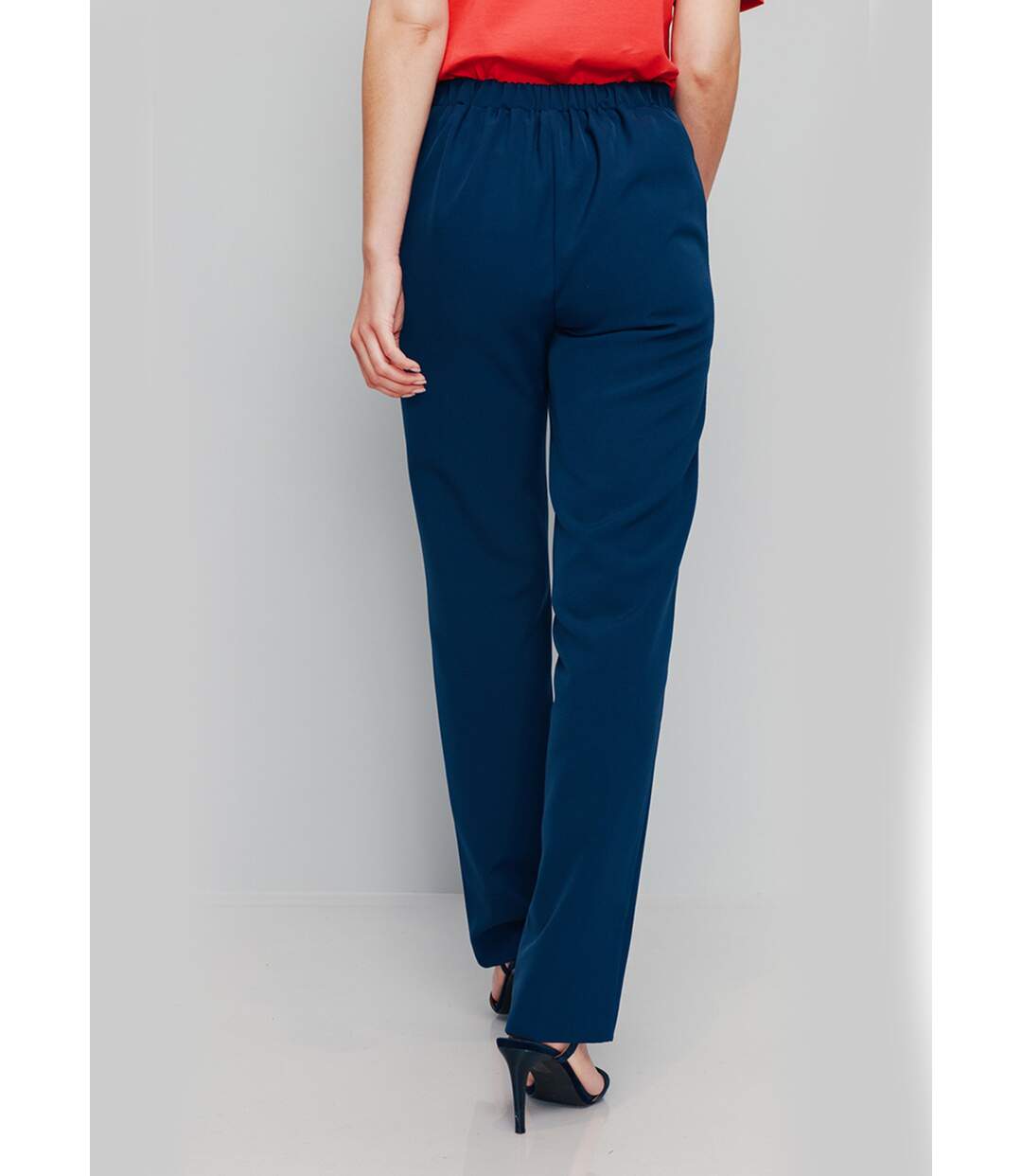 Pantalon effet pont en tissu extensible-2