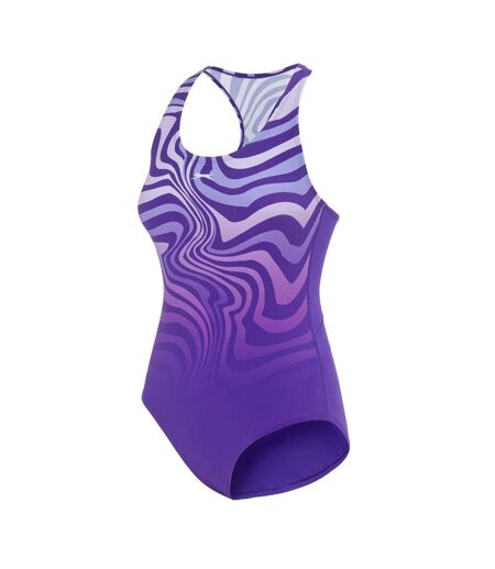 Maillot De Bain 1 Pièce Motif/style Ondulé Femme Violet Slazenger