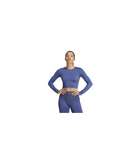Haut Manches Longues Femme Bleu Marine Foncé Chiné Adidas