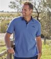 Pack of 2 Men's Piqué Polo Shirts - Burgundy Blue Atlas For Men