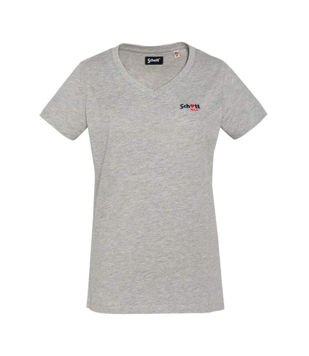 T-Shirt gris femme schott tsbrodedw-1