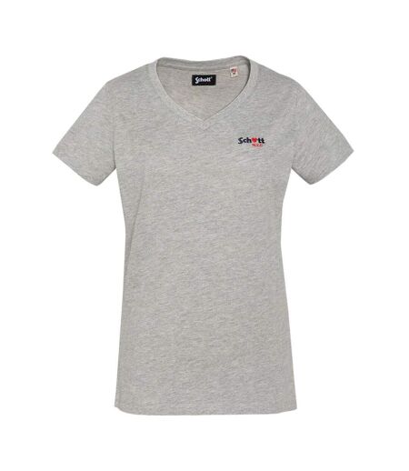 T-Shirt gris femme schott tsbrodedw