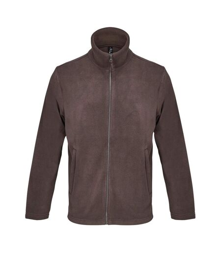 Unisex Adult Microfleece Jacket Dark Chocolate SOLS