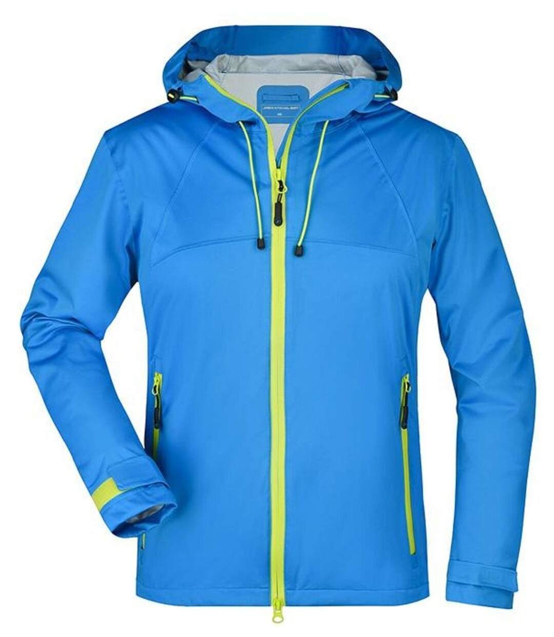 Veste softshell à capuche - Femme - JN1097 - bleu aqua et jaune-1