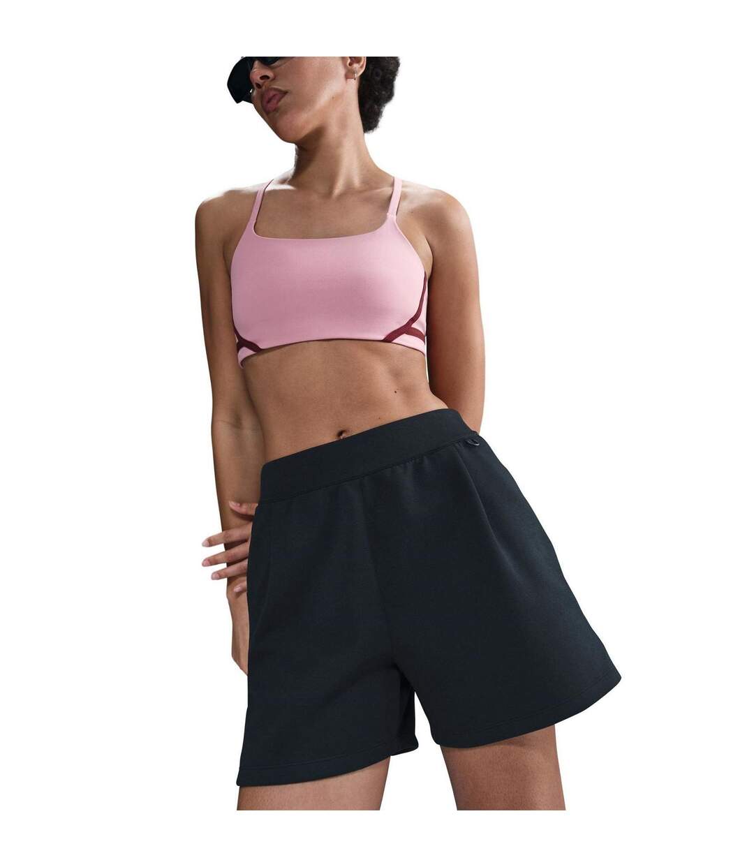 Womens/ladies Knit Loose Fit Shorts Black Smoke Nike-2