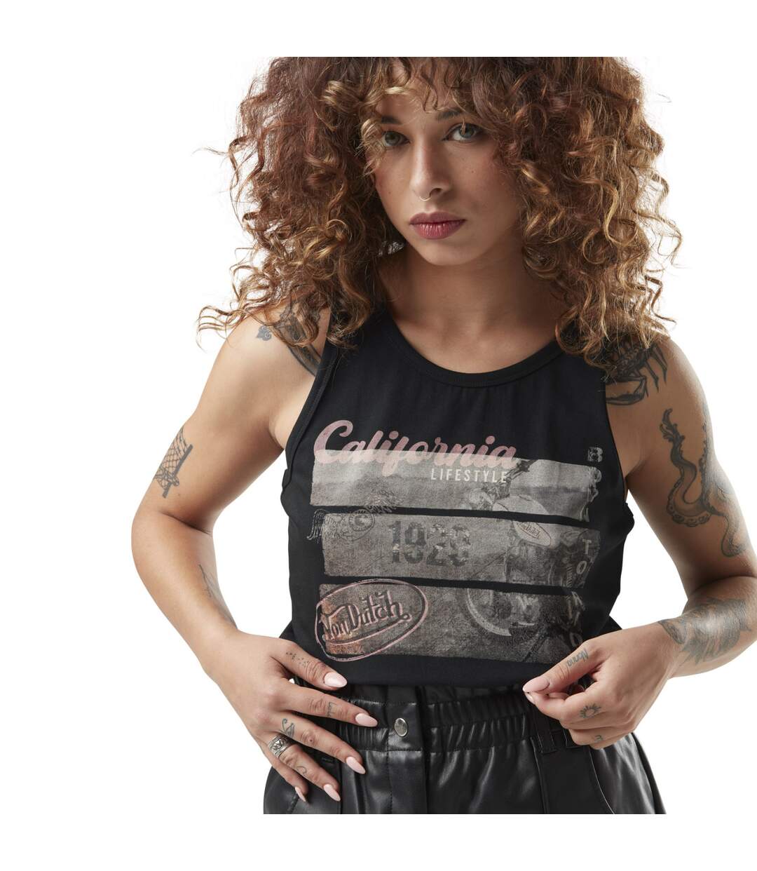 Débardeur femme imprimé en coton Photo Vondutch