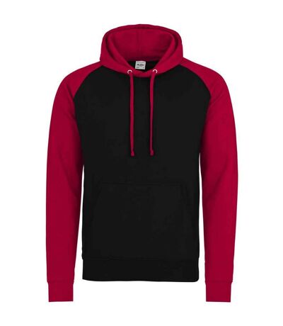 Sweat à capuche homme noir vif / rouge feu Awdis Awdis