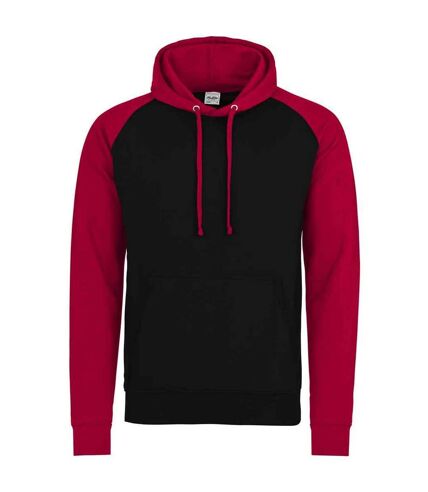 Sweat à capuche homme noir vif / rouge feu Awdis