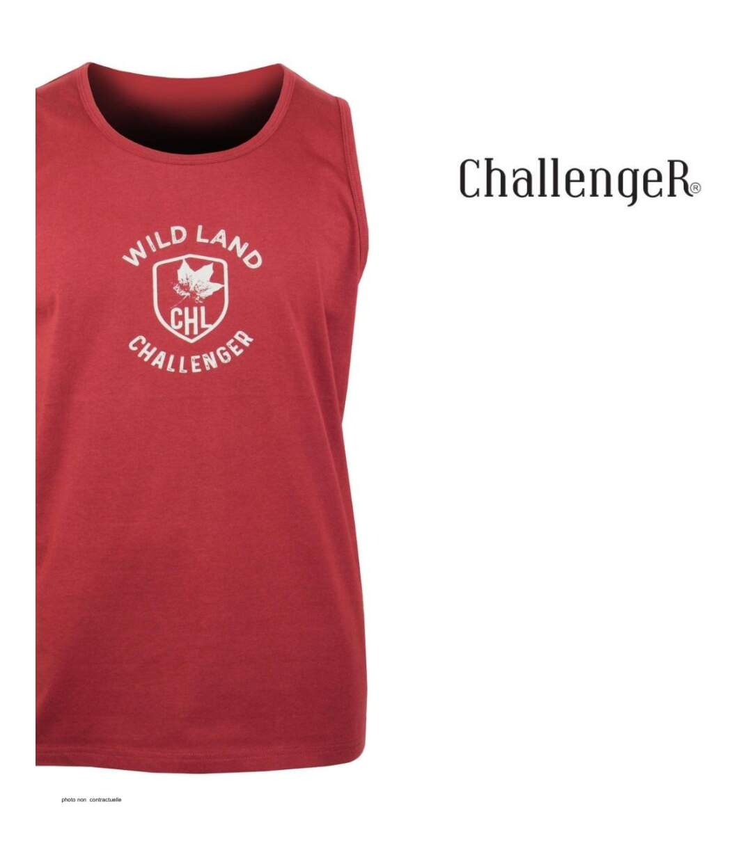 Débardeur homme Challenger SORRY2 bordeaux imprimé — Confort pur coton jersey-4