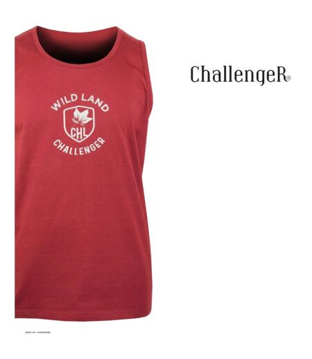 Débardeur homme Challenger SORRY2 bordeaux imprimé — Confort pur coton jersey
