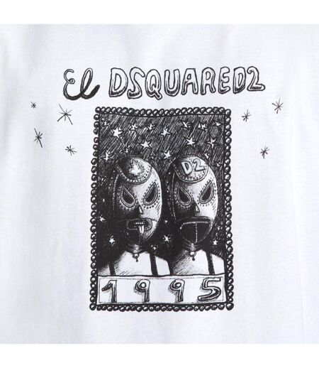 T-shirt Motif/style Dessin Animé Homme Blanc DSquared2