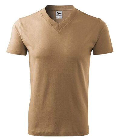 T-shirt manches courtes col V - Unisexe - MF102 - beige sable