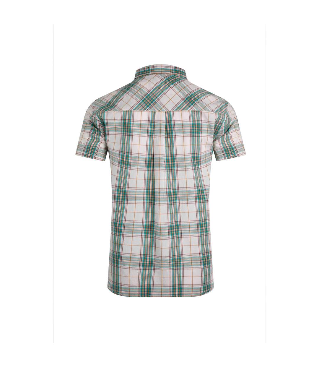 Mens judd checked organic cotton short-sleeved shirt viridis Weird Fish-2