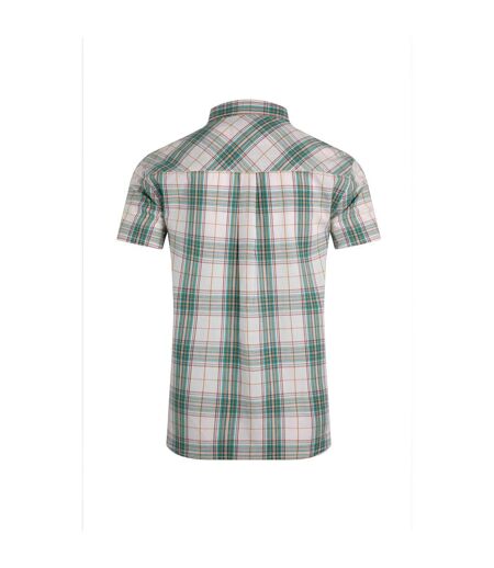 Mens judd checked organic cotton short-sleeved shirt viridis Weird Fish