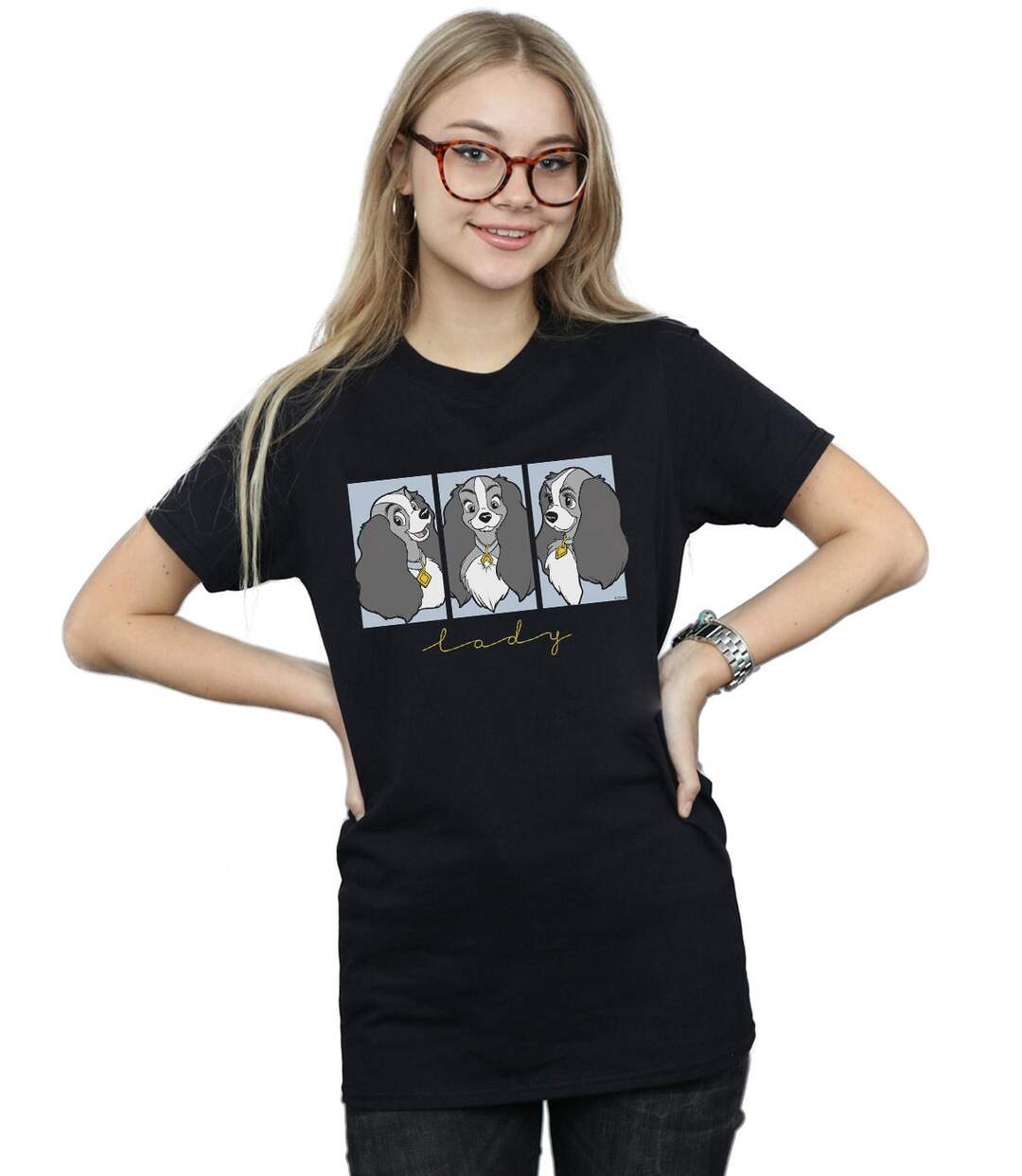 Disney - T-shirt LADY AND THE TRAMP LADY FRAMES - Femme (Noir) - UTBI17985-2
