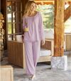 Fliederfarbener Pyjama aus Baumwolle Atlas For Men