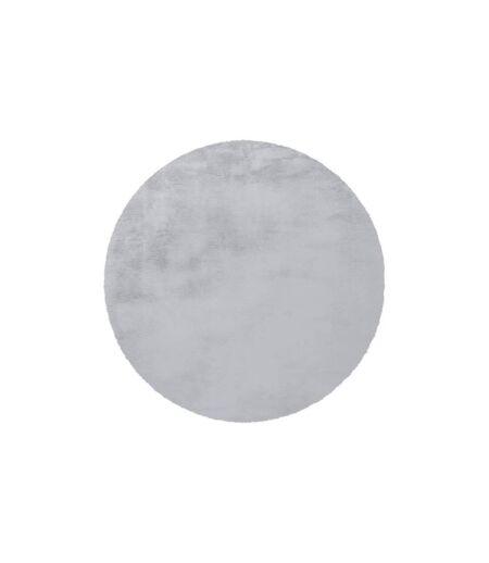 Tapis Rond à Poils Longs Rabbit 160cm Bleu Gris