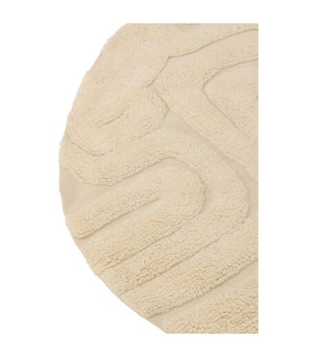 Tapis Rond en Laine Lignes Abstraites 150cm Écru