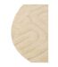 Tapis Rond en Laine Lignes Abstraites 150cm Écru-2