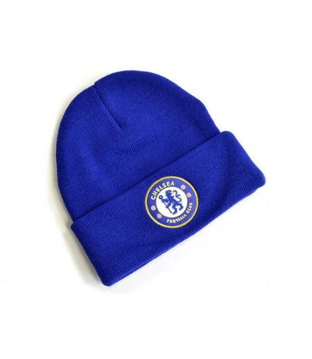 Chelsea FC Knitted Crest Turn Up Hat (Royal Blue)
