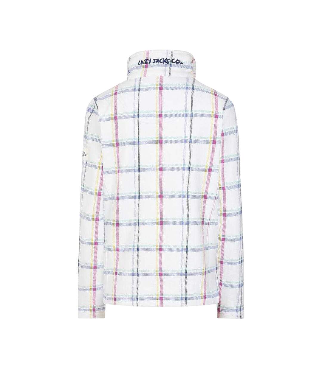 Sweat Motif/style À Carreaux Femme Blanc Rose Bleu Lazy Jacks-2