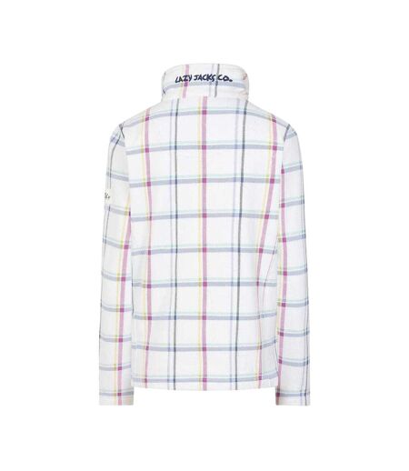 Sweat Motif/style À Carreaux Femme Blanc Rose Bleu Lazy Jacks