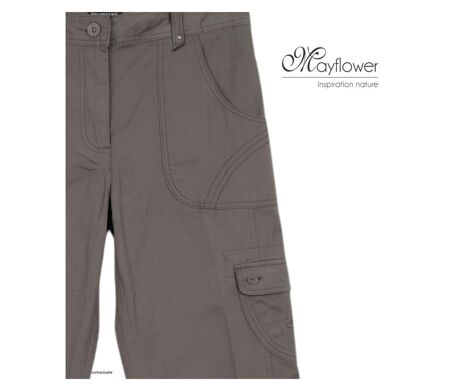 MAYFLOWER BEA1G - Pantalon Cargo Femme Gris : Style Ranger et Confort Coton