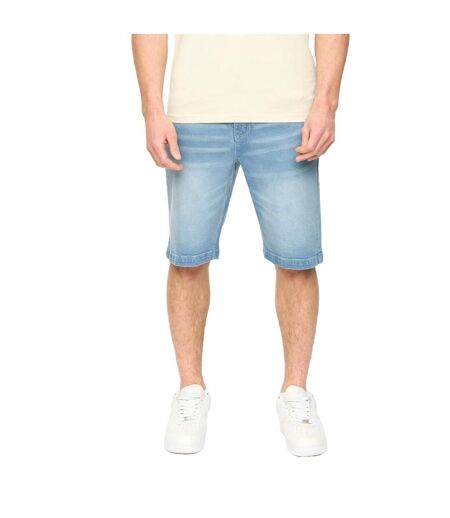 Mens Kamaline Denim Shorts Light Wash Crosshatch