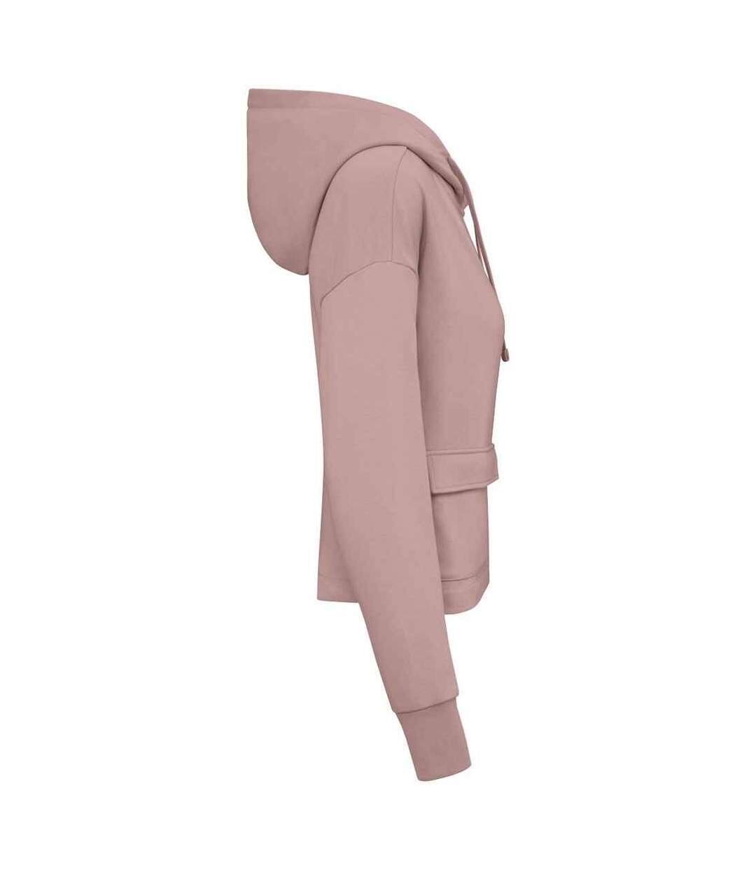 Womens/ladies full zip hoodie petal rose Native Spirit-3