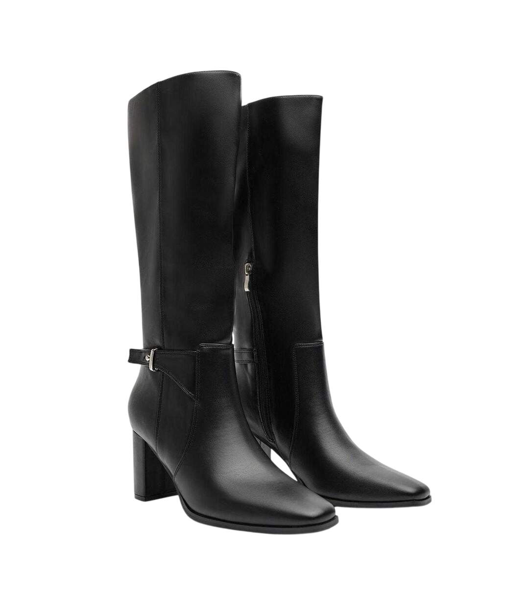 Womens/ladies Wynne Block Heel Knee-high Boots Black Where´s That From-3