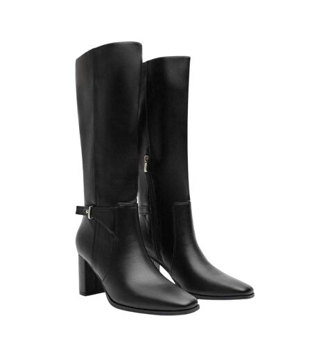 Womens/ladies Wynne Block Heel Knee-high Boots Black Where´s That From