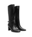 Womens/ladies Wynne Block Heel Knee-high Boots Black Where´s That From-3