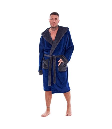 Robe De Chambre Homme Bleu Marine Charbon Keanu