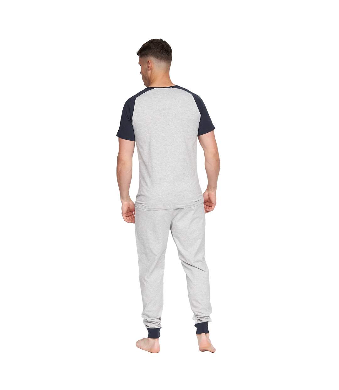 Mens vianney pyjama set grey marl Duck and Cover-2