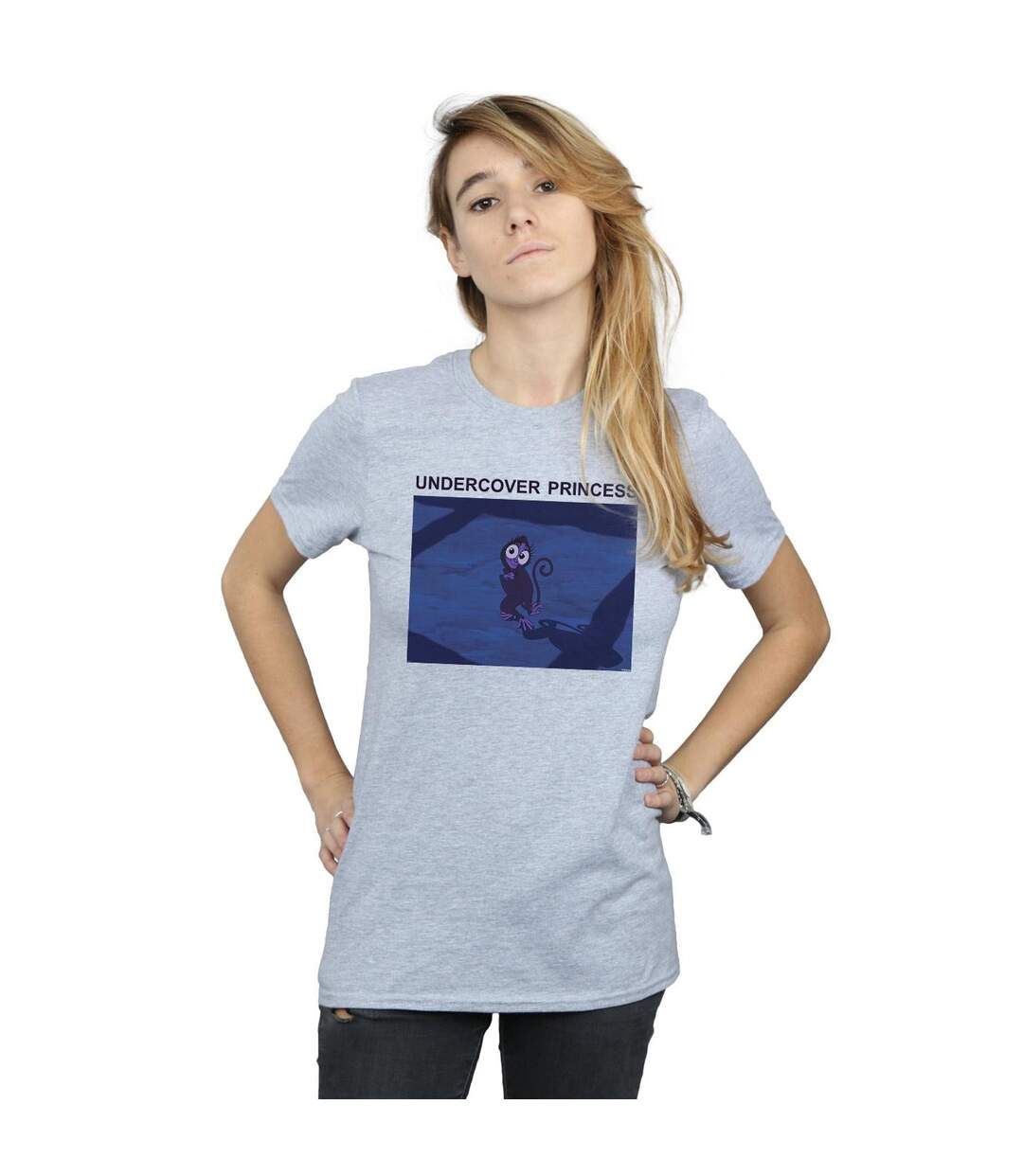 Disney Femme/Les femmes Aladdin Undercover Princess Cotton Boyfriend T-Shirt (Gris sportif) - UTBI42758-2