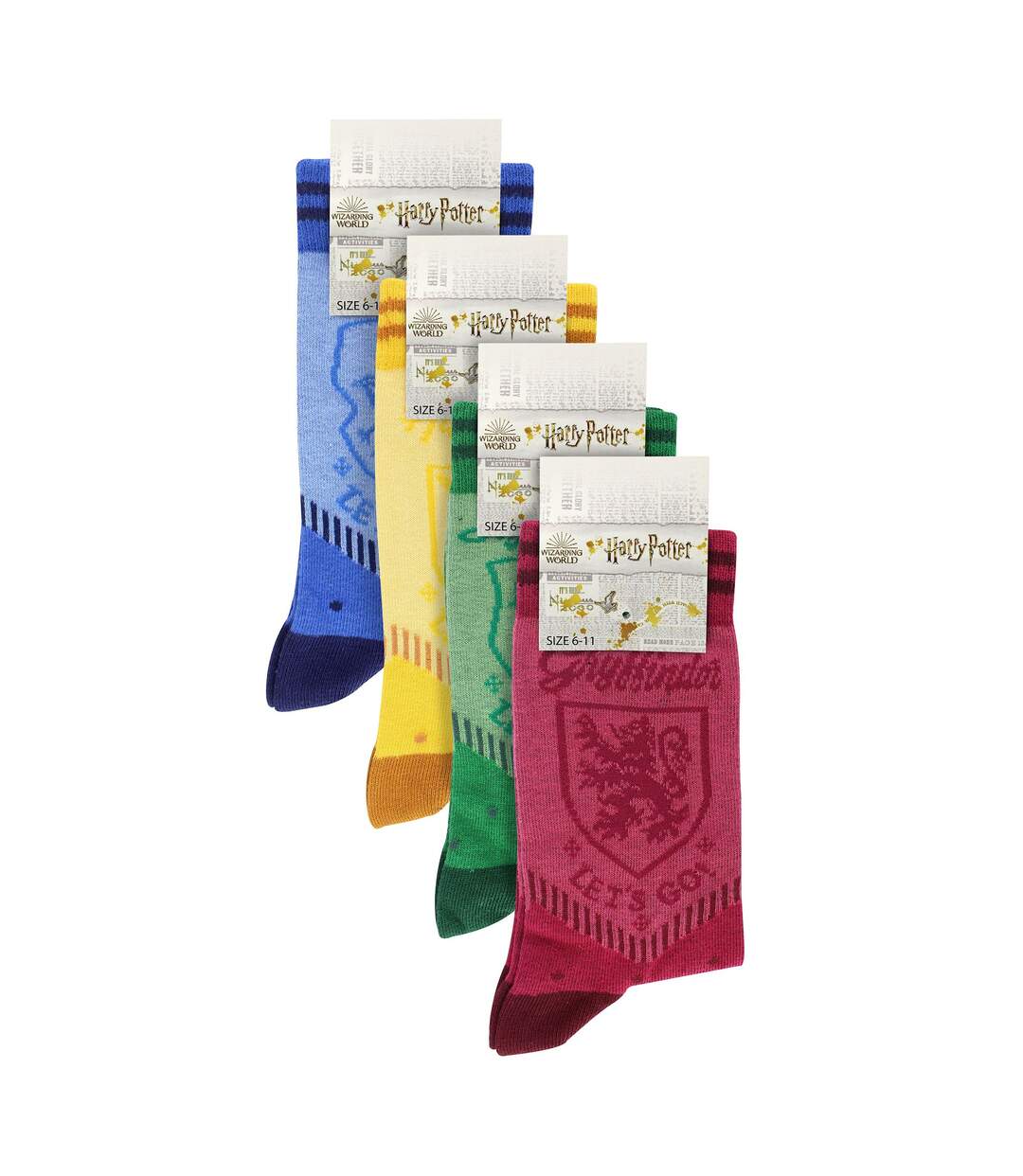 4 Pack Novelty Harry Potter Houses Socks for Men and Women-2