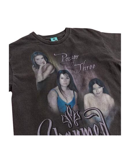 Unisex Adult Power Of Three Vintage Wash T-shirt Charcoal Charmed