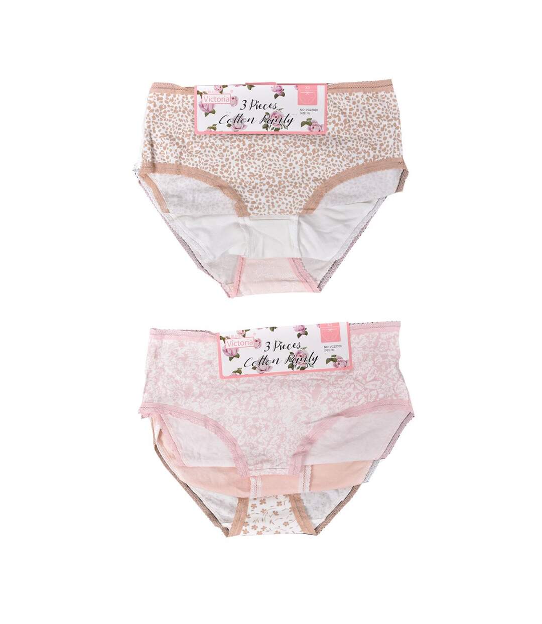 Culottes Femme Ultra confort Bordure Dentelle VC22020 Pack de 6 Culottes-2