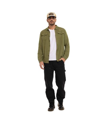 Chemise homme manches longues en coton et lin broderie dos Lino Vondutch