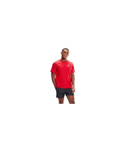 T-shirt Uni Manches Courtes En Coton Homme Rouge Speedo