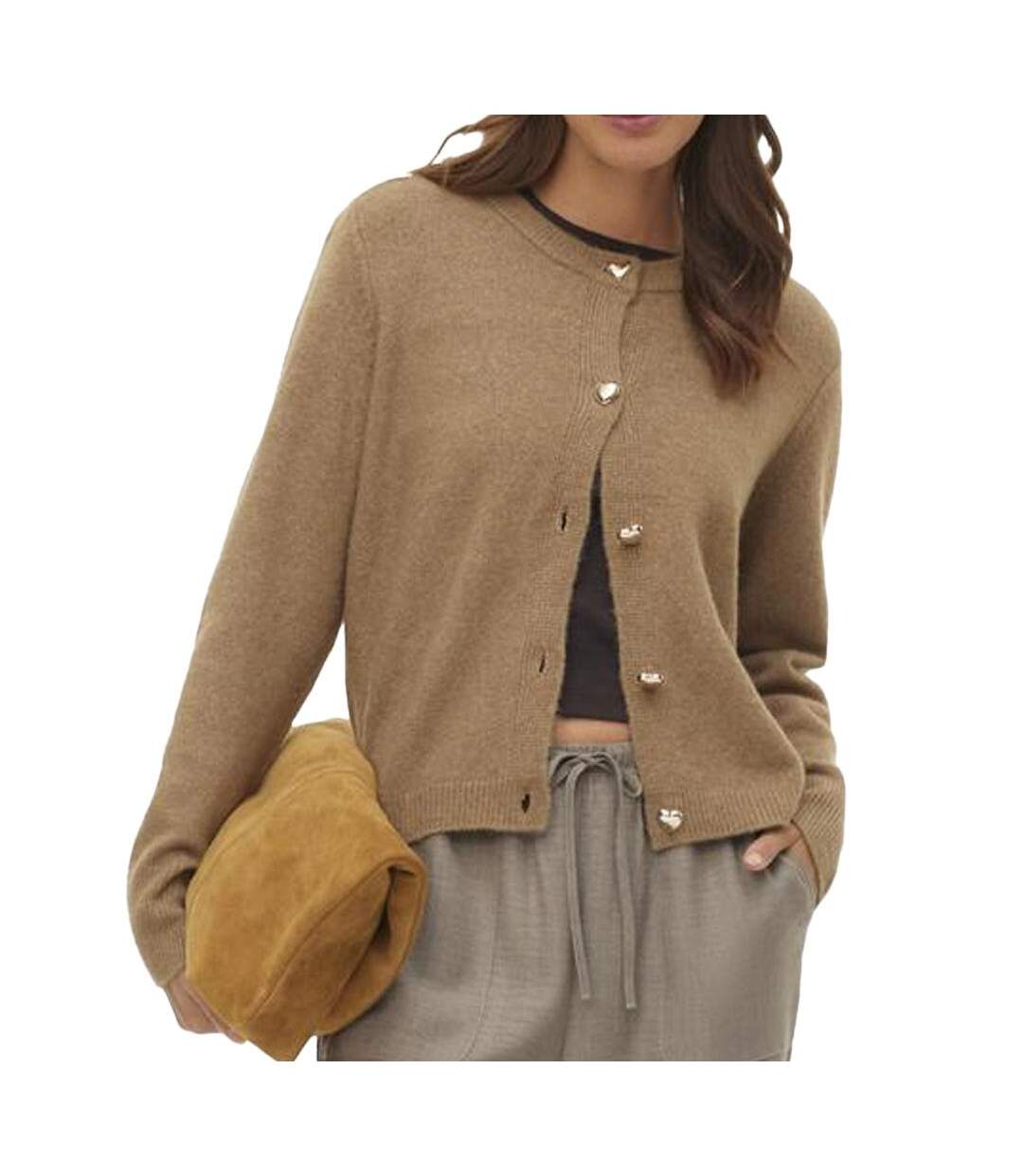 Gilet marron femme vero moda fiona-1